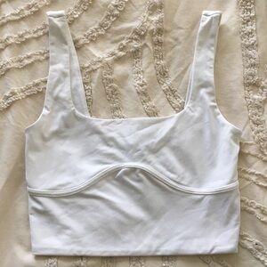 White Cropped Tank Top small
